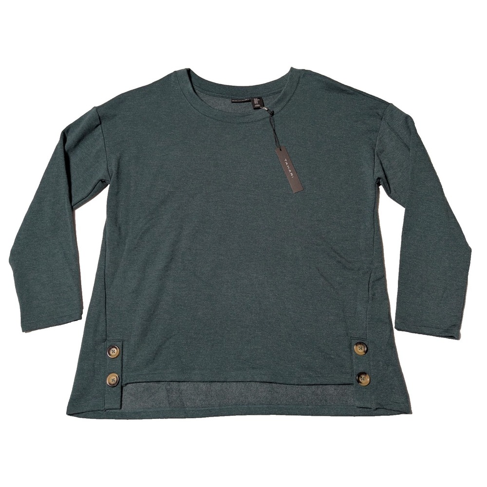 TAHARI Women Size‎ XL Green Rayon Stretch Blend 3/4 Sleeve Sweater